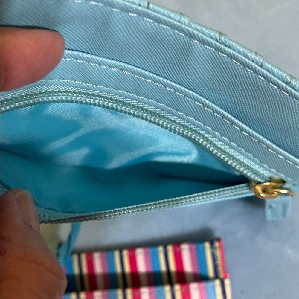 BE FREE Striped Wristlet Wallet – Multicolor with Blue Attached Card Holder - Picture 8 of 14
